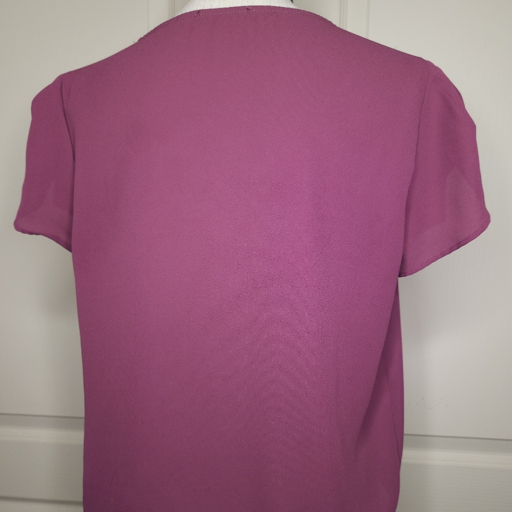 SHEIN Purple Top with Flutter Sleeves - Picture 5 of 7